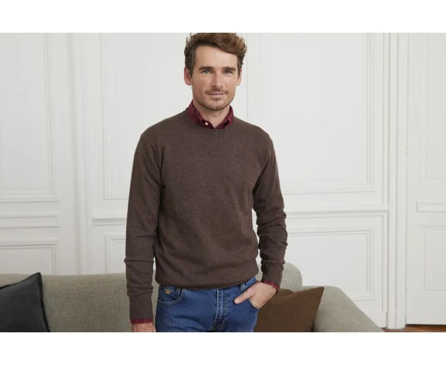 BROWN ROUNDNECK WOOL JUMPER  CONAN