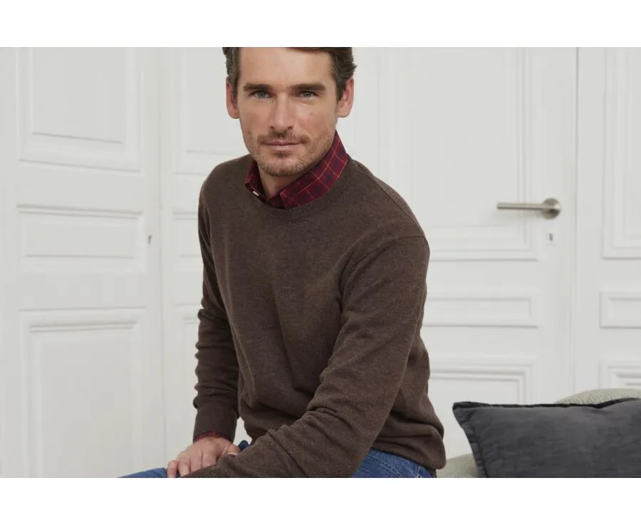 BROWN ROUNDNECK WOOL JUMPER  CONAN