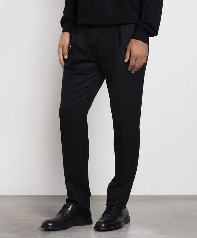 Brunello Cucinelli Black pants made of wool
