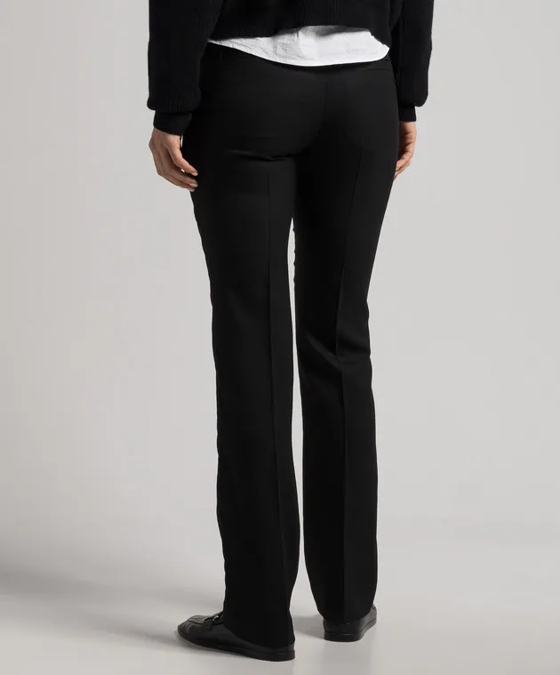 Brunello Cucinelli Black wool pants with monil chain