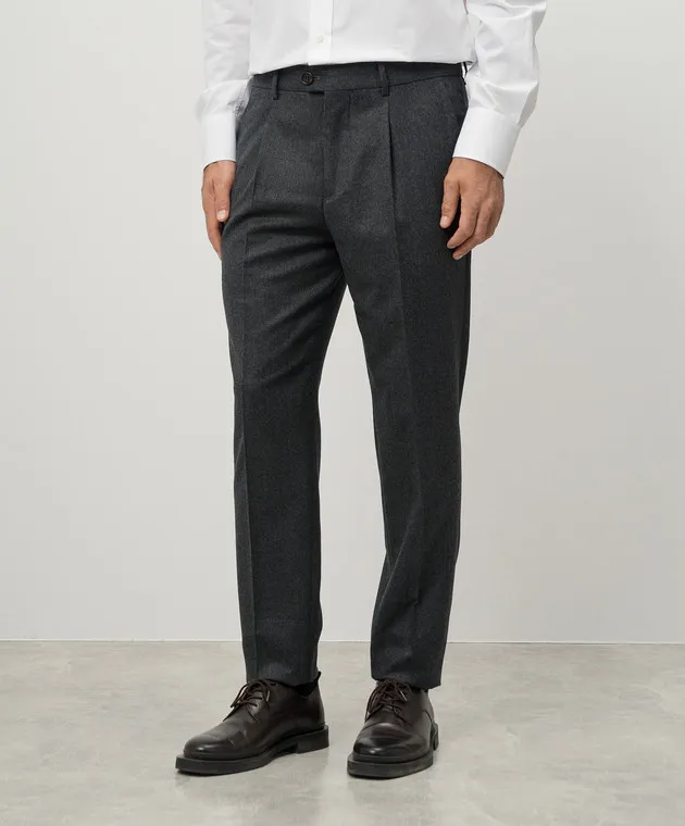 Brunello Cucinelli Gray pants made of wool