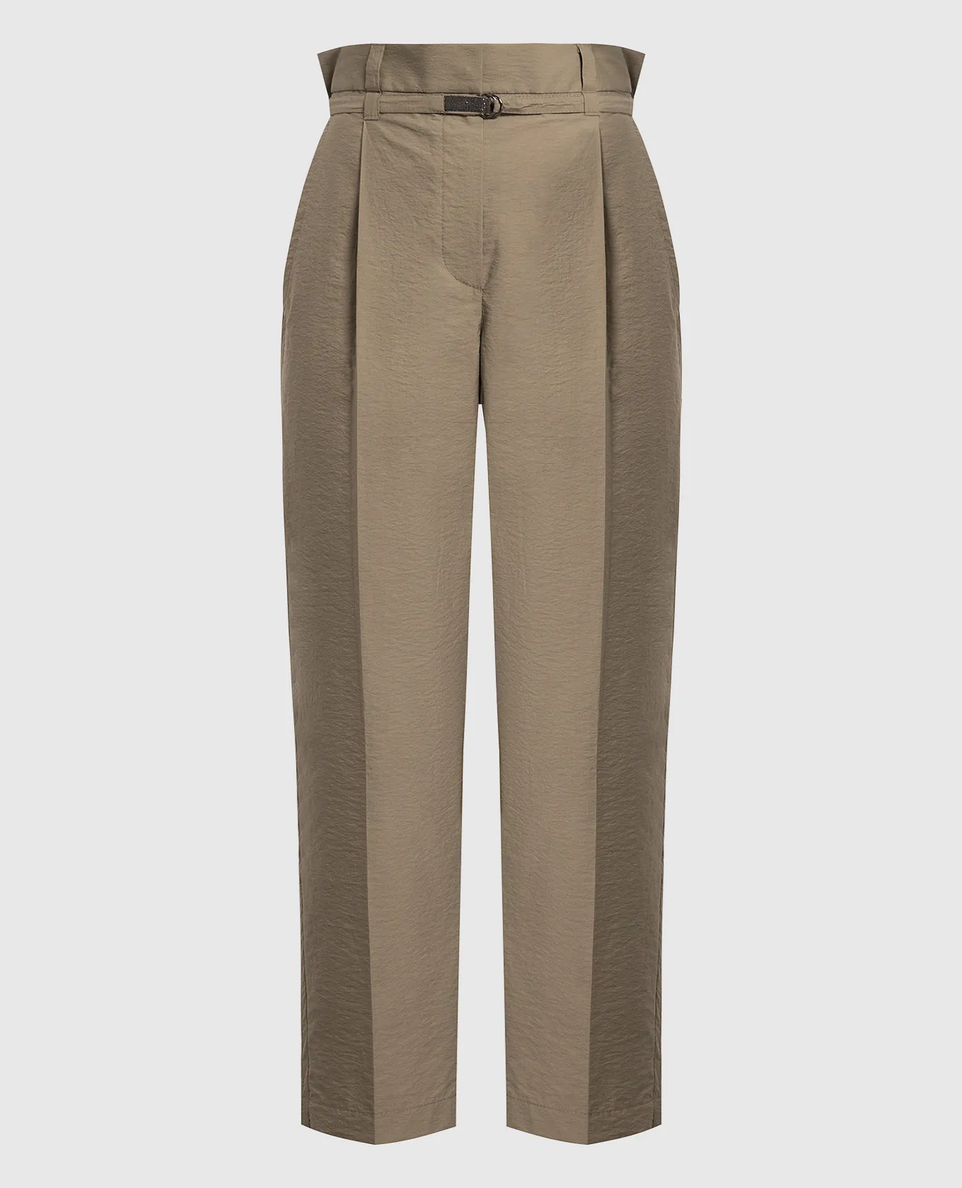 Brunello Cucinelli Khaki pants with monil chain