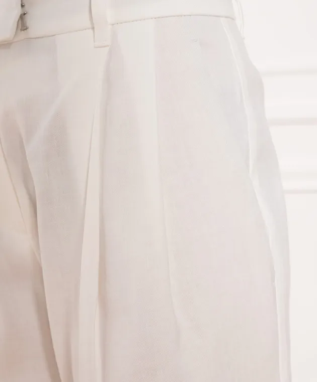 Brunello Cucinelli White pants with monil chain