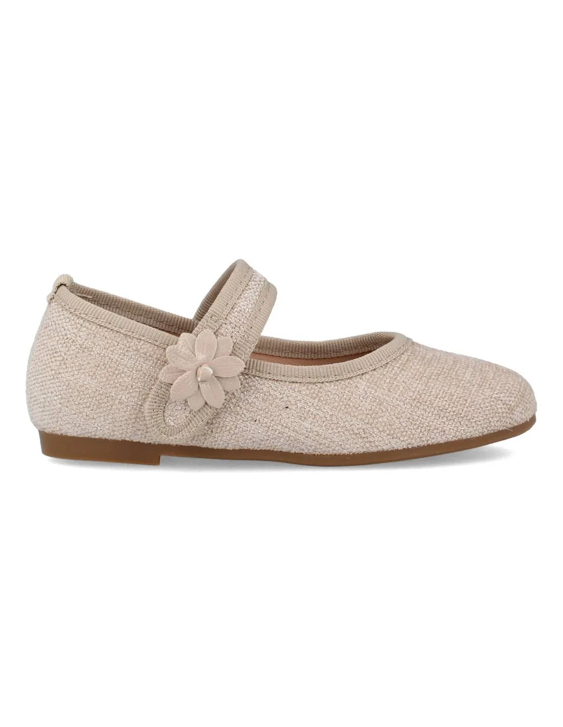 BUBBLE KIDS  MERCEDITA BEIG METALIZADO FLOR