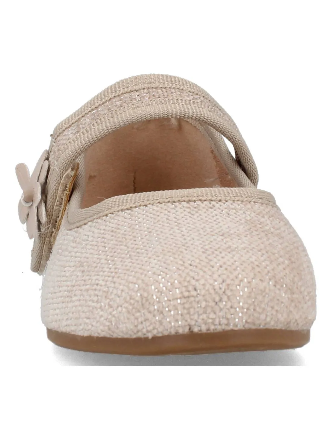 BUBBLE KIDS  MERCEDITA BEIG METALIZADO FLOR