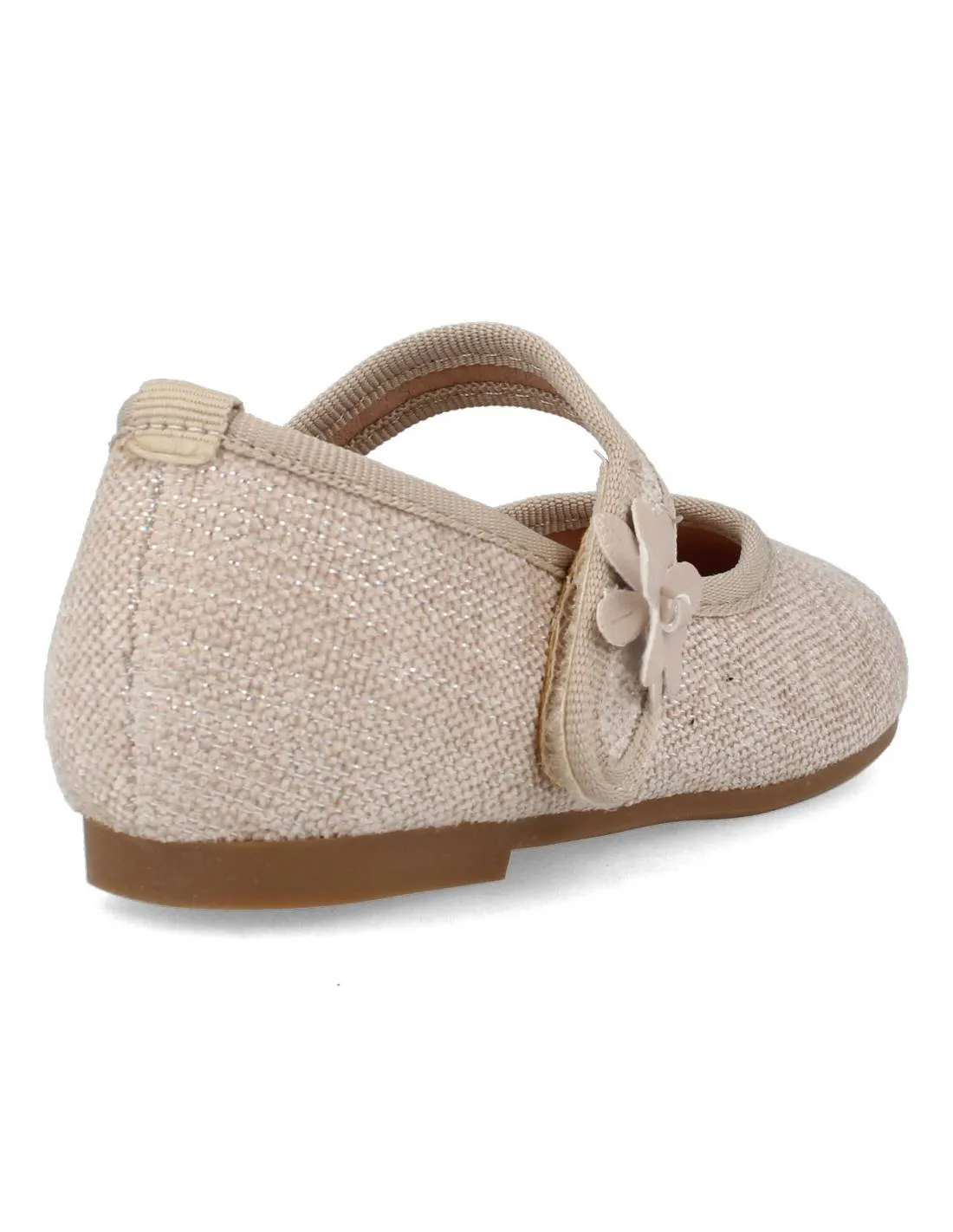 BUBBLE KIDS  MERCEDITA BEIG METALIZADO FLOR