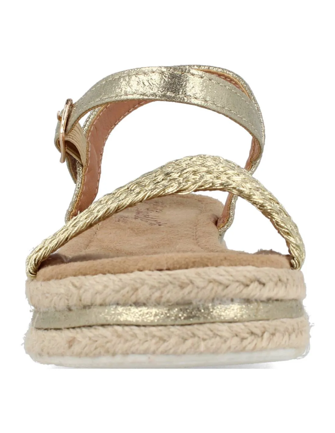BUBBLE KIDS  SANDALIA NIñA YUTE TRENZADA ORO