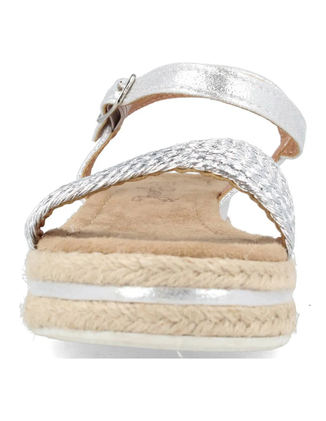 BUBBLE KIDS  SANDALIA NIñA YUTE TRENZADA PLATA