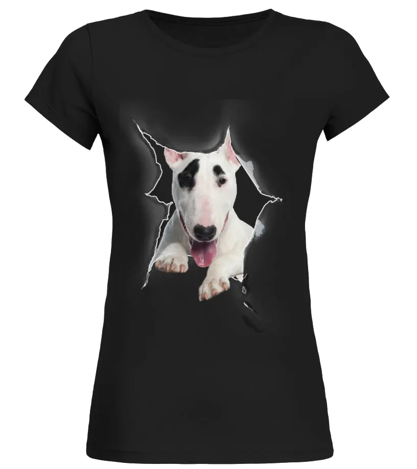 Bull Terrier Scratch New Camiseta cuello redondo Mujer