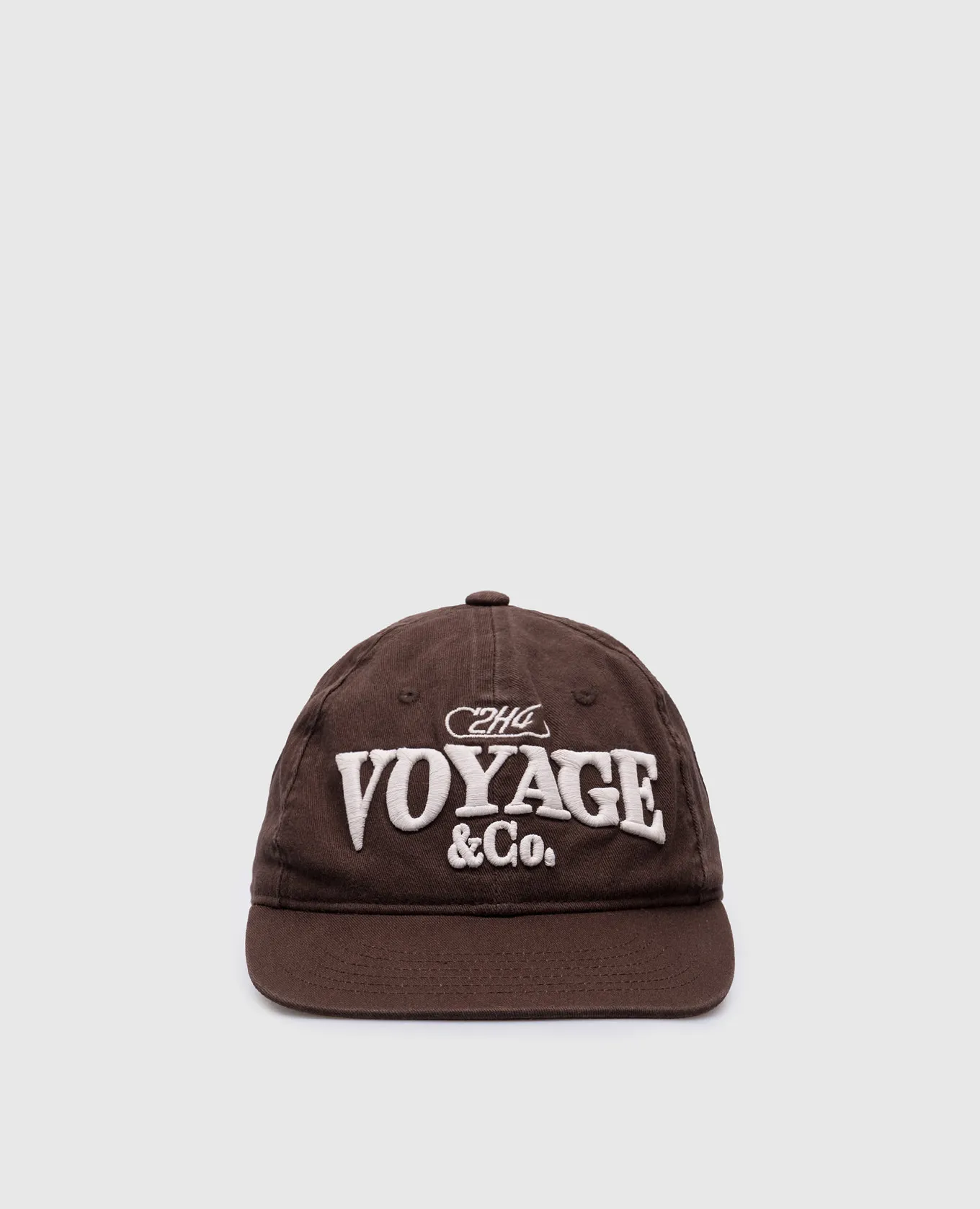 C2H4 Brown cap with logo embroidery