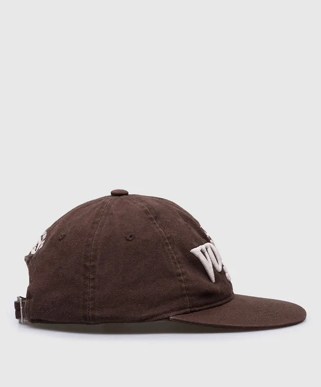 C2H4 Brown cap with logo embroidery