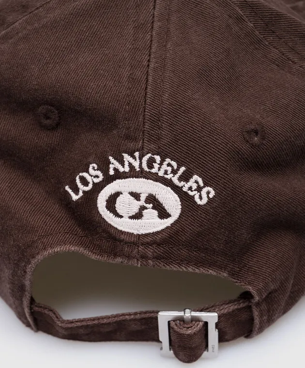 C2H4 Brown cap with logo embroidery