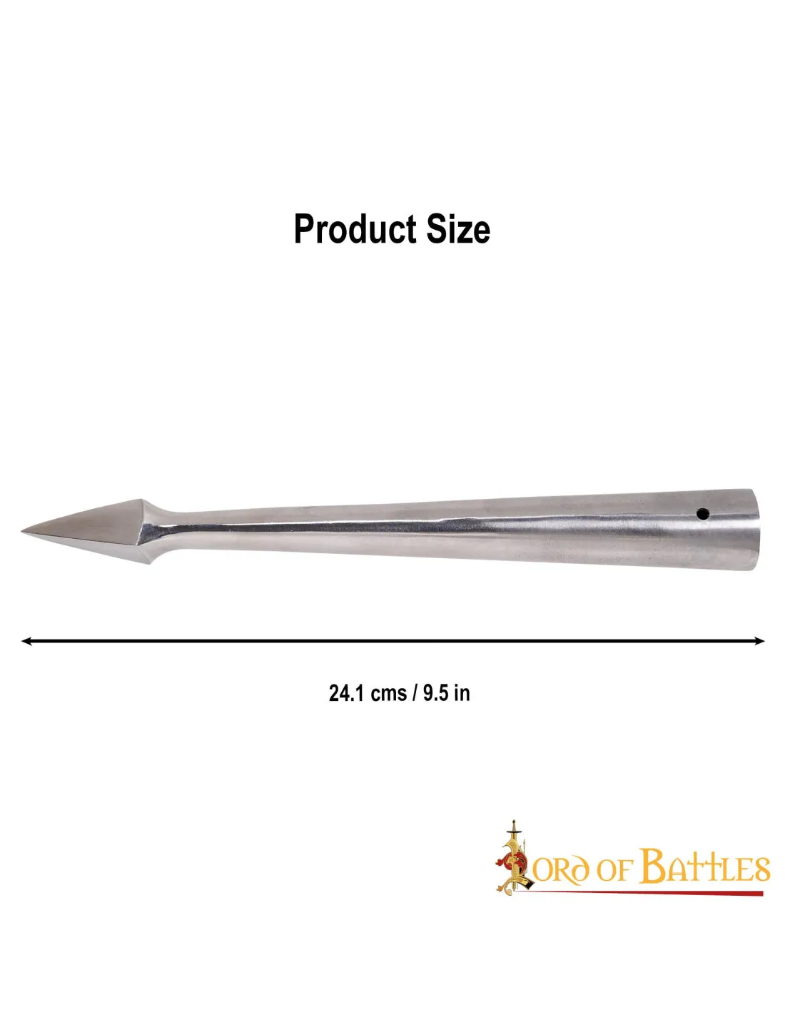 Cabeza de lanza medieval triangular (24,1 cm.)