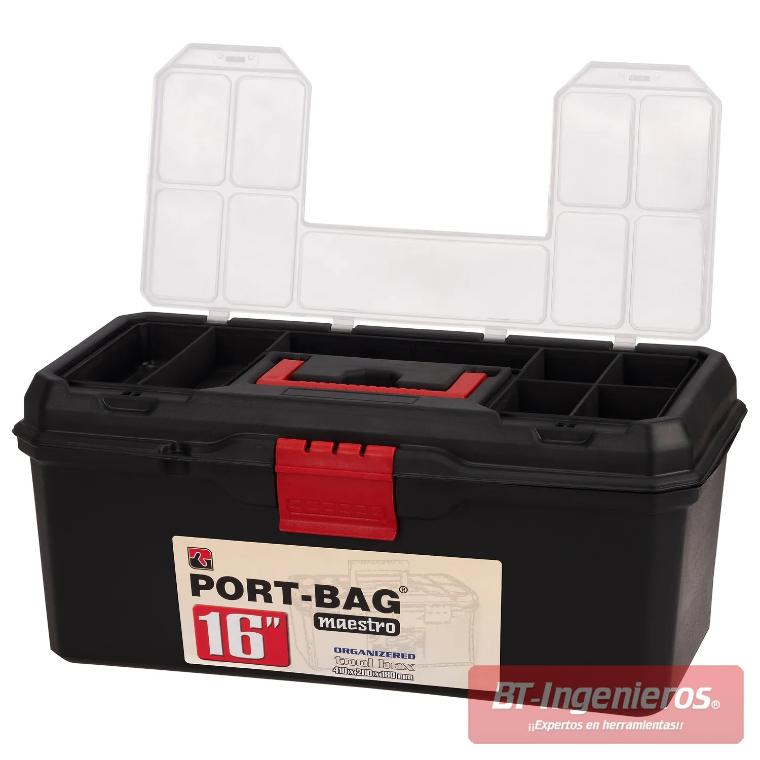 CAJA DE ALMACENAMIENTO MAESTRO CON BANDEJA  410 X 200 X 180 MM.