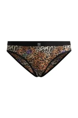 Calzoncillos slip con estampado de leopardo y logo en la cintura