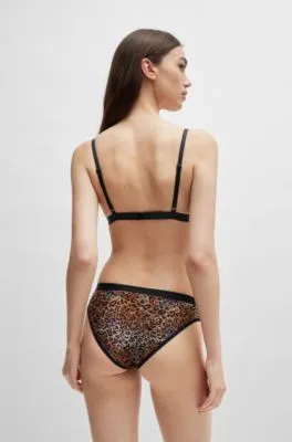 Calzoncillos slip con estampado de leopardo y logo en la cintura