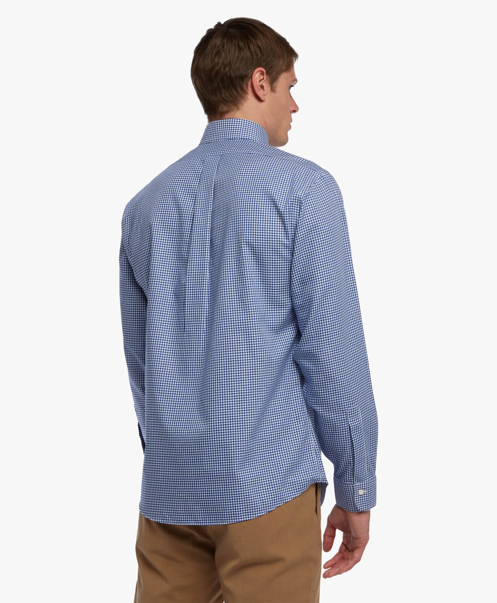 CAMISA AZUL REGULAR FIT NONIRON DE ALGODóN CON CUELLO AINSLEY