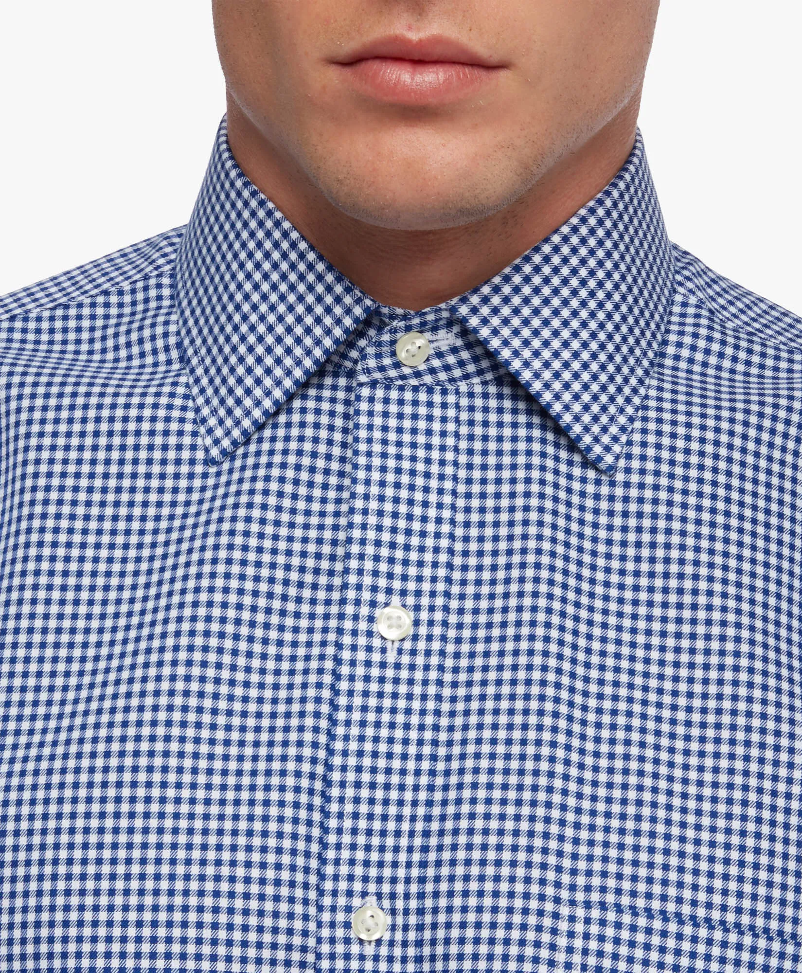 CAMISA AZUL REGULAR FIT NONIRON DE ALGODóN CON CUELLO AINSLEY