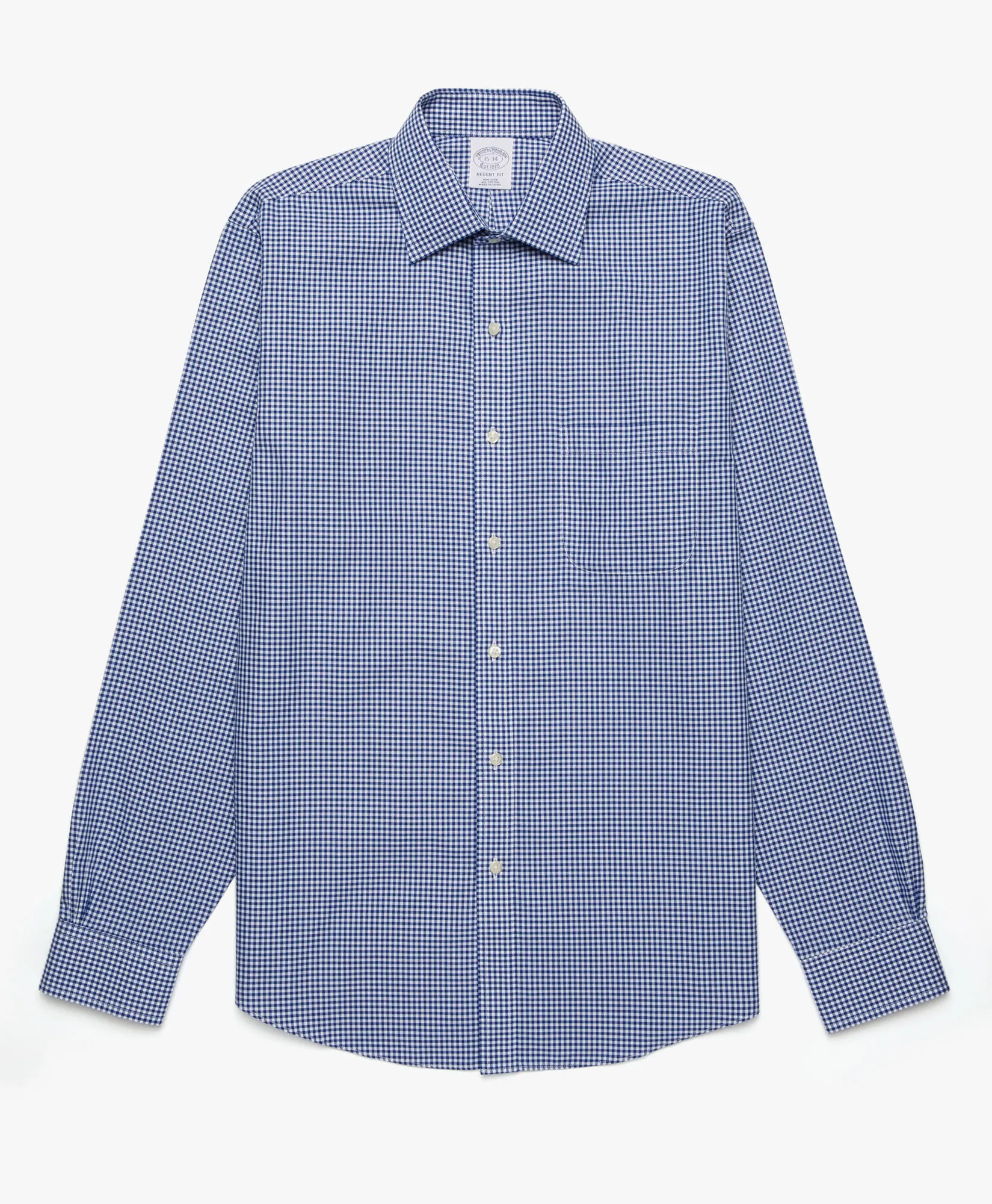 CAMISA AZUL REGULAR FIT NONIRON DE ALGODóN CON CUELLO AINSLEY