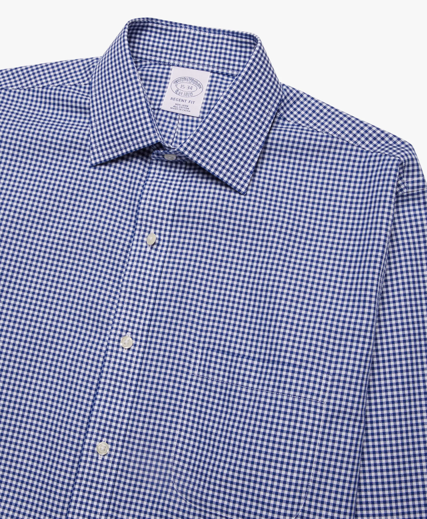 CAMISA AZUL REGULAR FIT NONIRON DE ALGODóN CON CUELLO AINSLEY