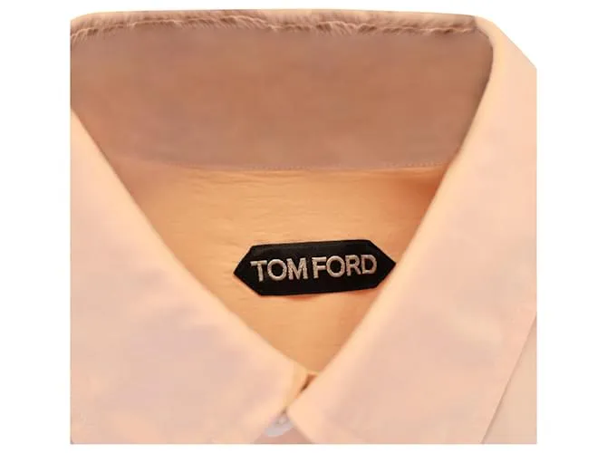 Camisa de manga larga con botones Tom Ford en algodón durazno Melocotón 