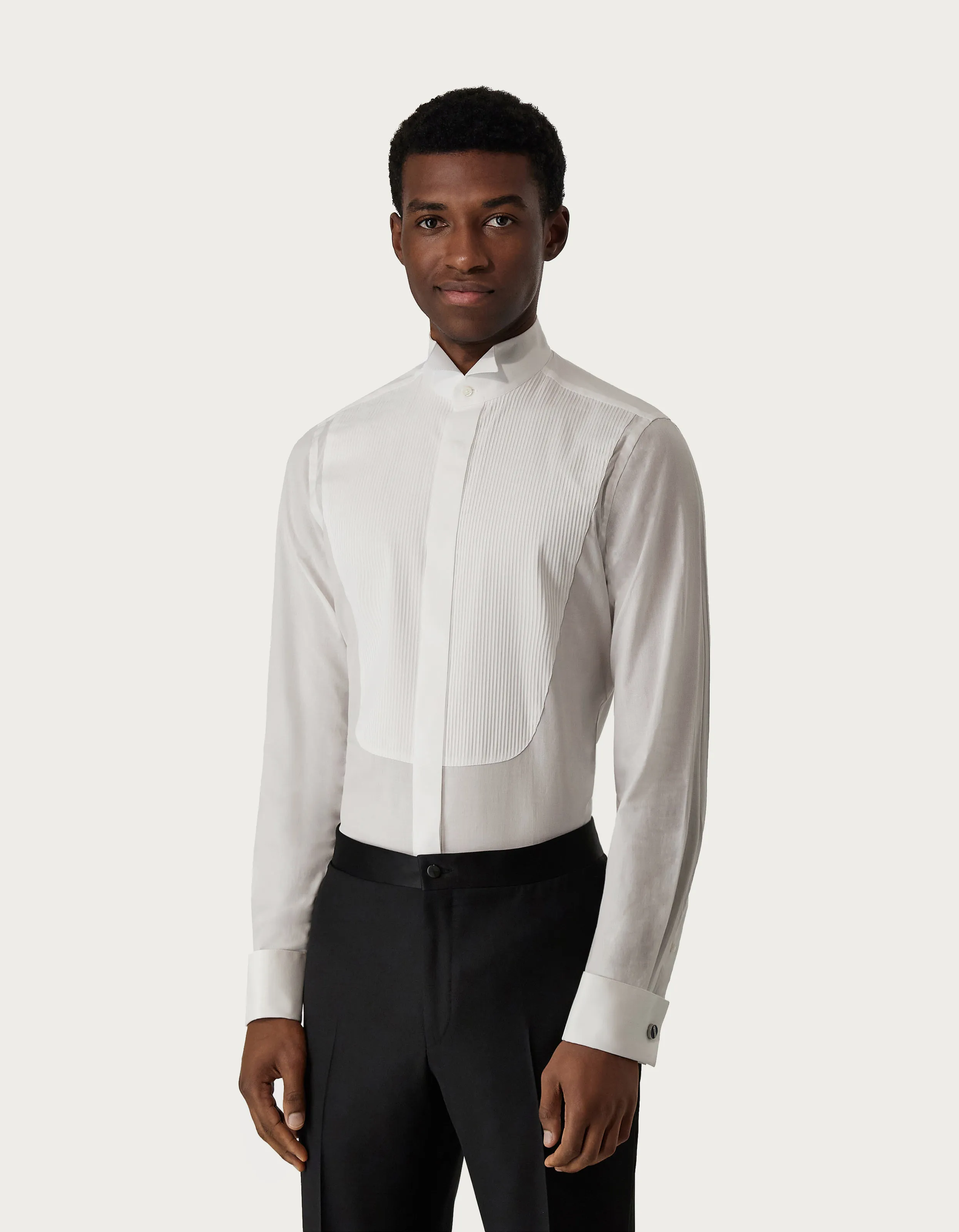 Camisa formal slim fit de algodón blanca 