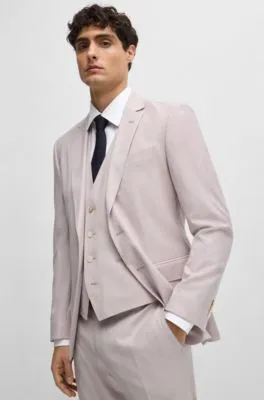 Camisa slim fit en popelín de algodón elástico de planchado fácil