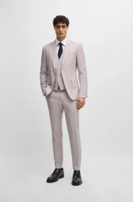 Camisa slim fit en popelín de algodón elástico de planchado fácil