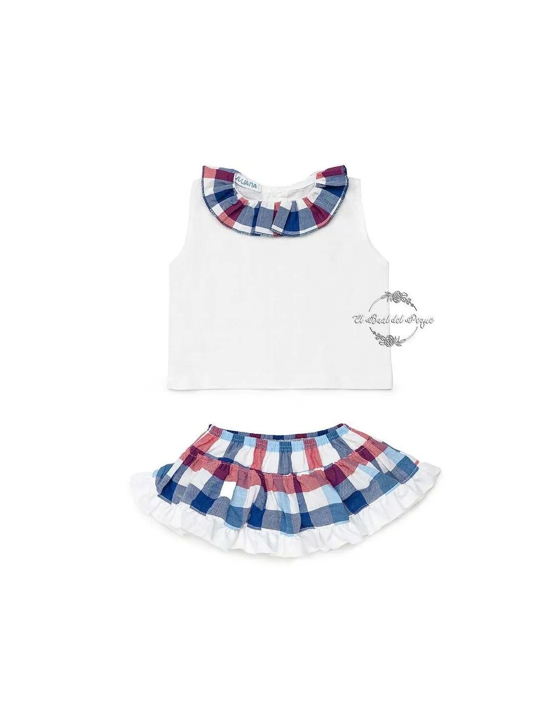 Camisa y Braga Falda Niña Bebé Juliana Familia Advocat Cuadros