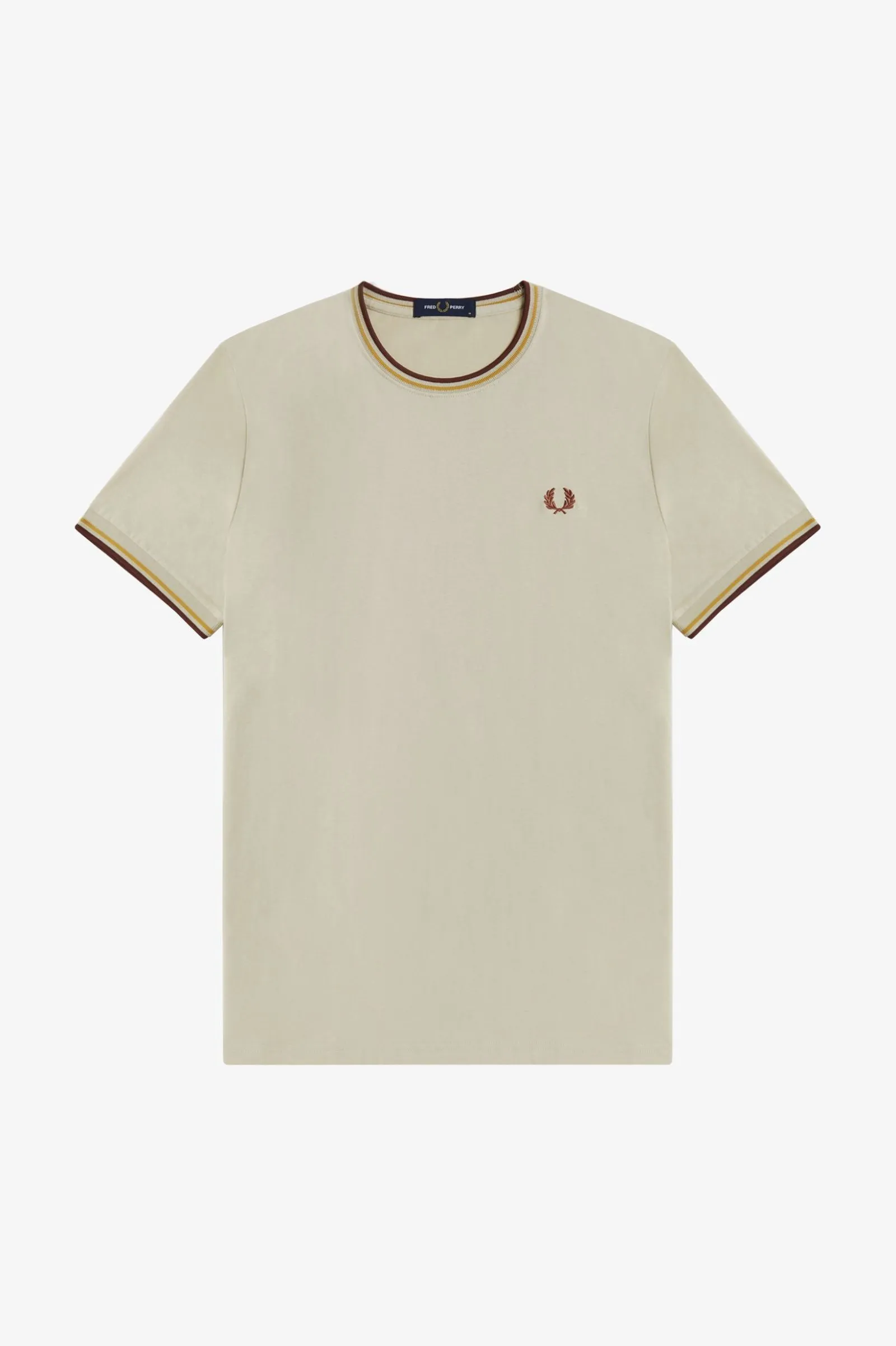 Camiseta con ribete con dos franjas
