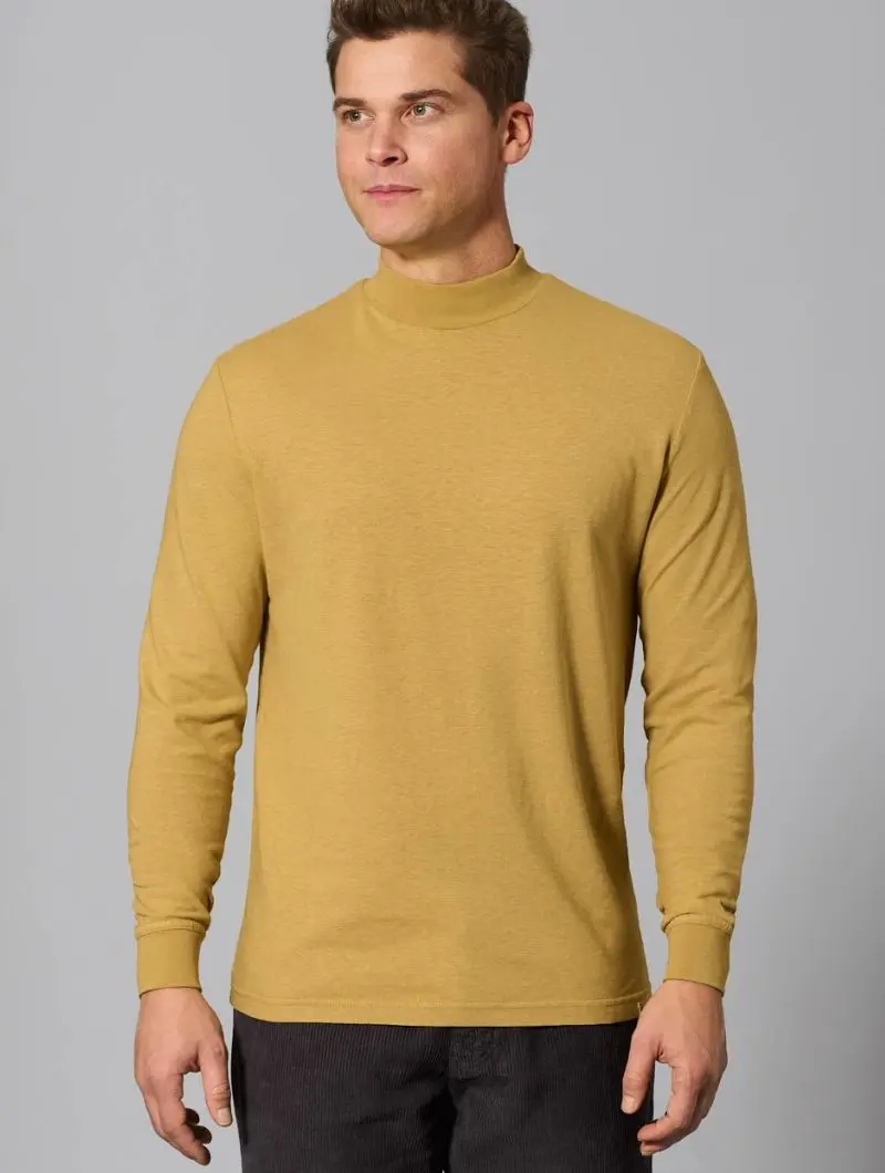 Camiseta cuello alto hombre de cáñamo y algodón orgánico