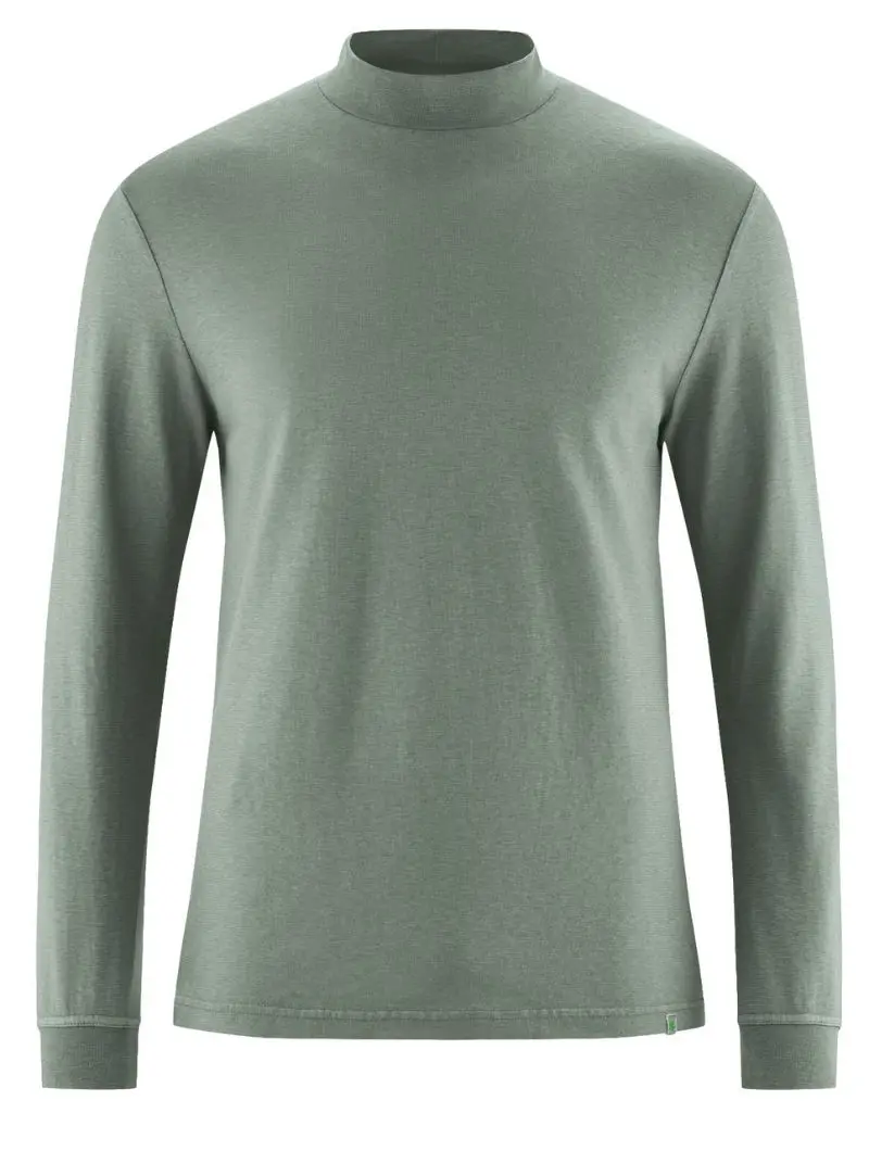 Camiseta cuello alto hombre de cáñamo y algodón orgánico