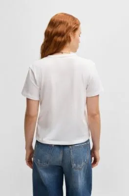 Camiseta de algodón con estampado gráfico de la temporada