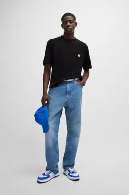 Camiseta de punto de algodón con logo