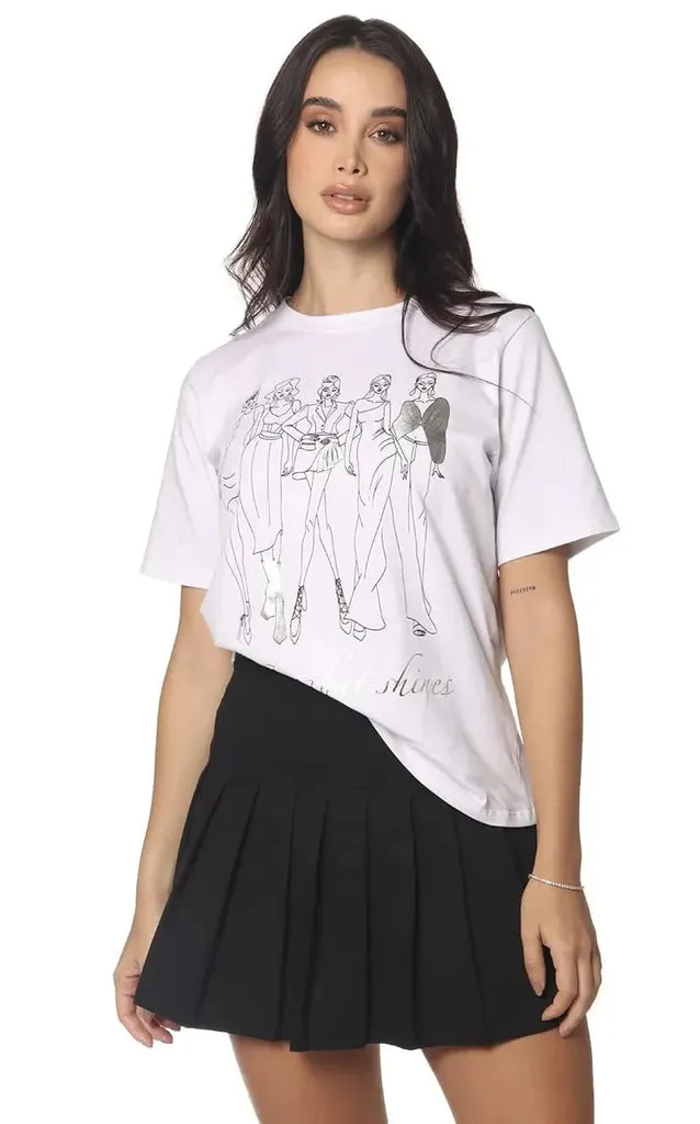 CAMISETA MARFIL ESTAMPADO CHICAS  NAVISSI