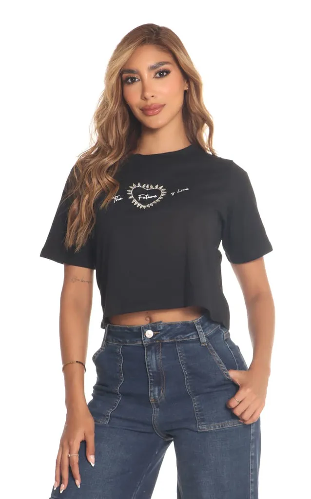 Camiseta Negra Corazón