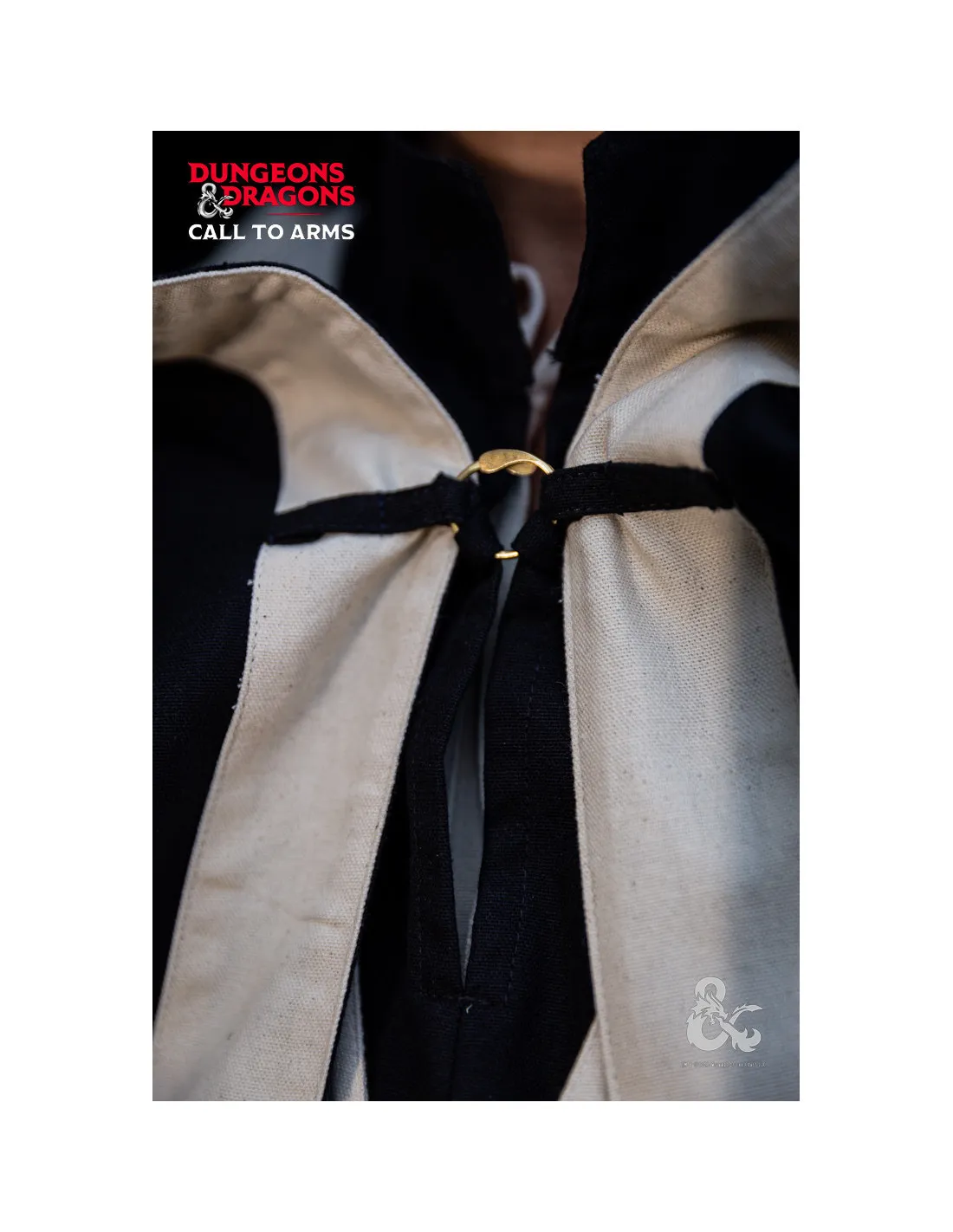 CAPA MEDIEVAL DE HECHICERO, NEGROBLANCO NATURAL