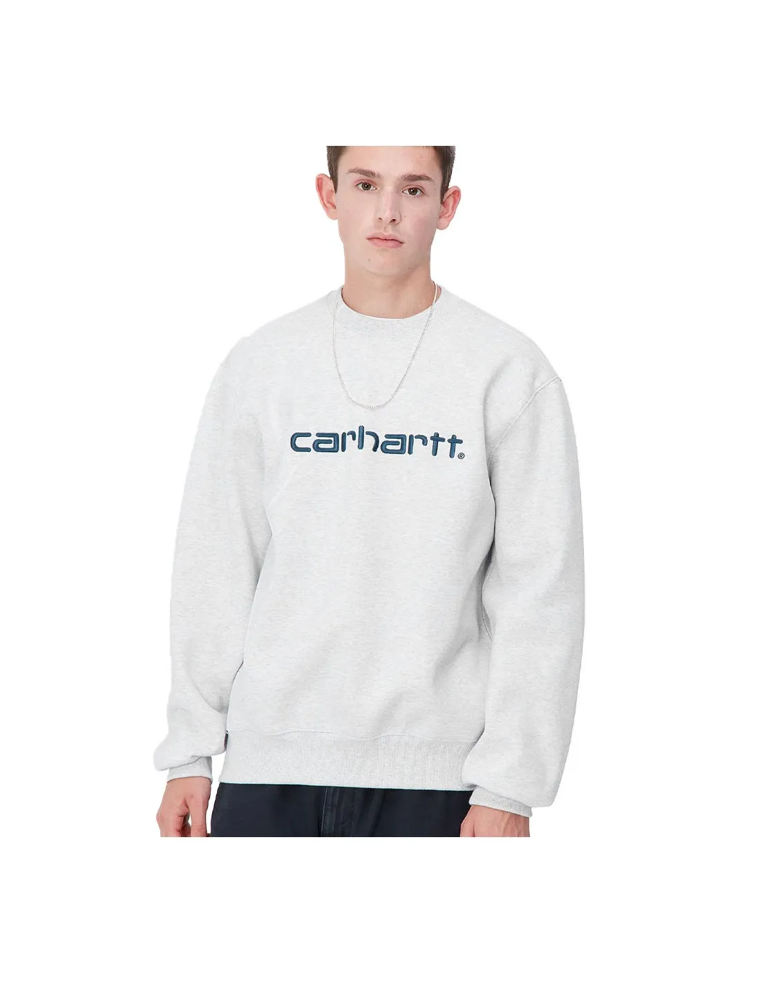 CARHARTT WIP CARHARTT SWEAT ASH HEATHER/DUCK BLUE