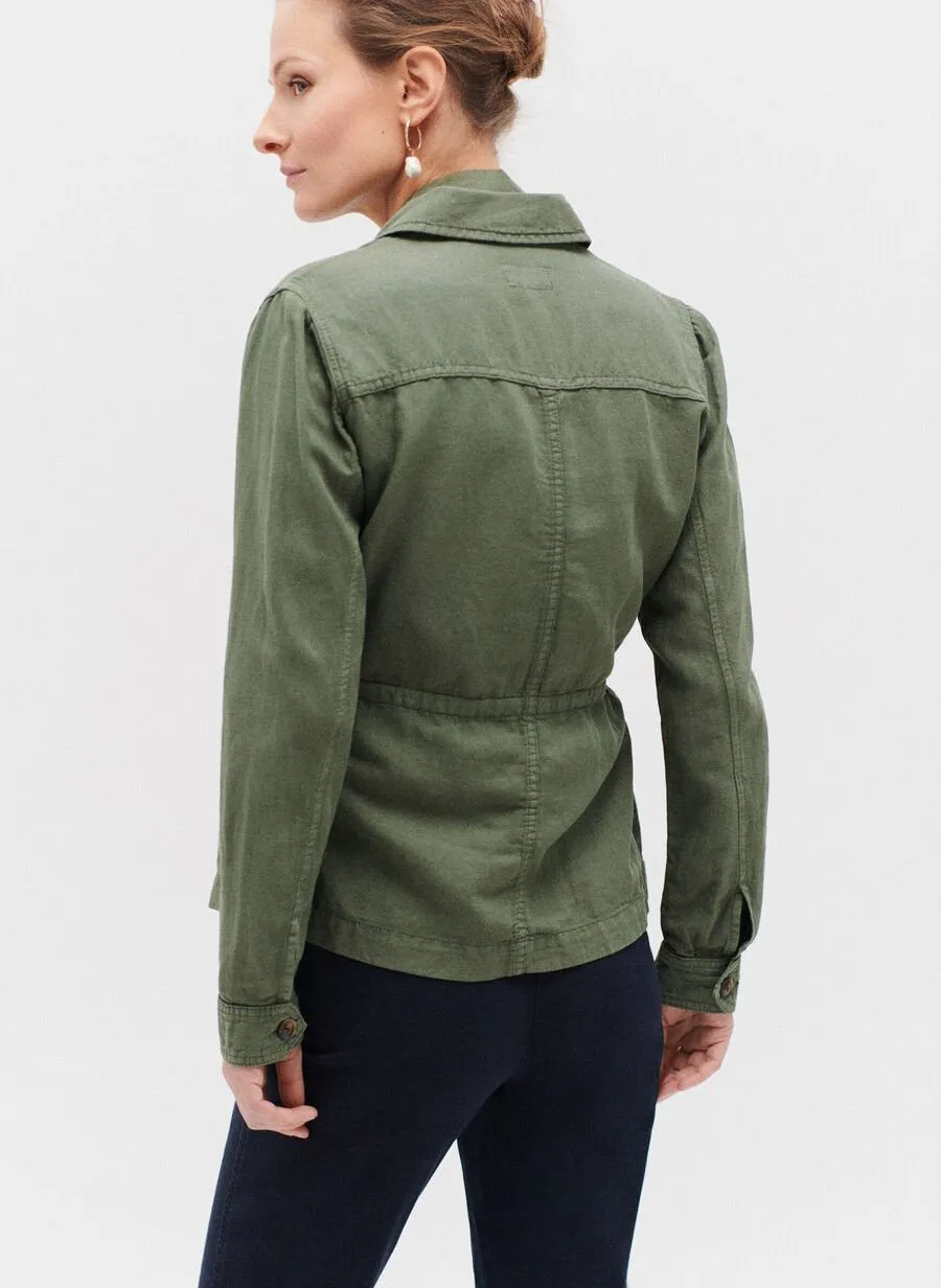 CAROLL GRACEB  CHAQUETA SAHARIANA DE ALGODóN CON CUELLO CLáSICO EN VERDE