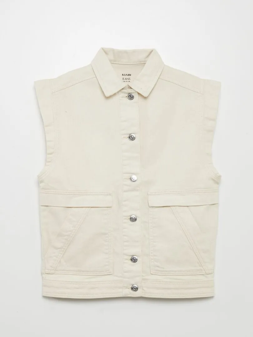 CAZADORA LIGERA DE TEJIDO VAQUERO  BEIGE
