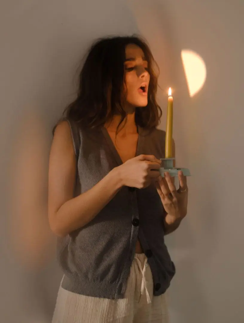 Chaleco punto mujer, “Nostalgia” piedra
