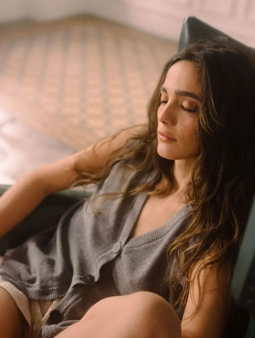 Chaleco punto mujer, “Nostalgia” piedra