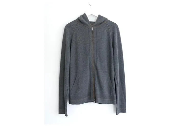 Chaqueta bomber con capucha de baby cashmere Merano de Loro Piana. Gris 