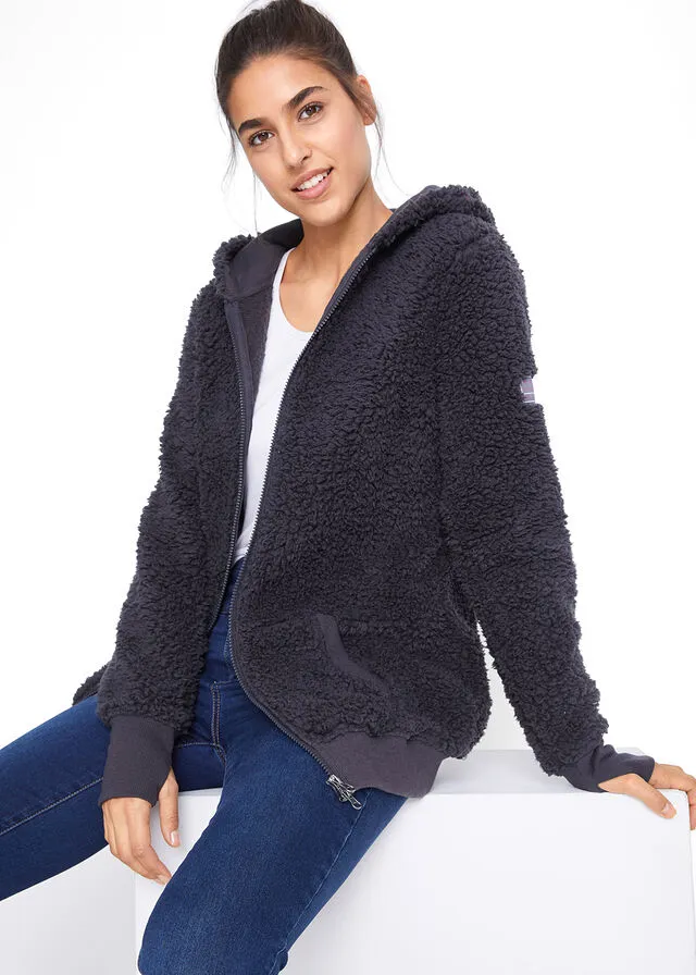 Chaqueta de forro polar gris + pizarra