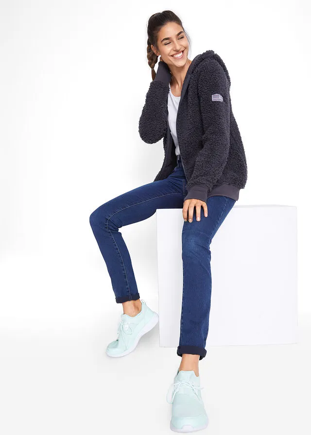 Chaqueta de forro polar gris + pizarra