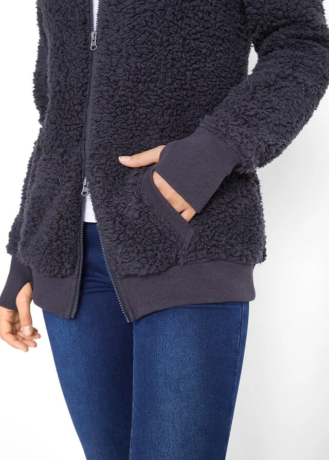 Chaqueta de forro polar gris + pizarra