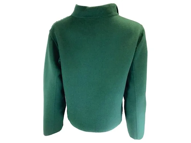 Chaqueta de lana verde bordada Oscar de la Renta 