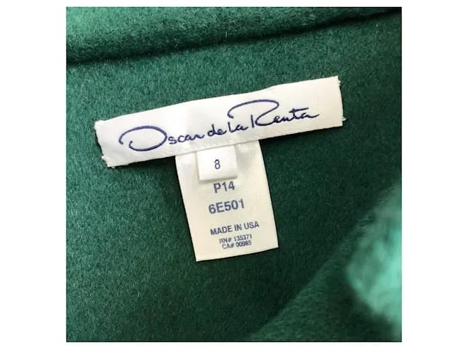 Chaqueta de lana verde bordada Oscar de la Renta 