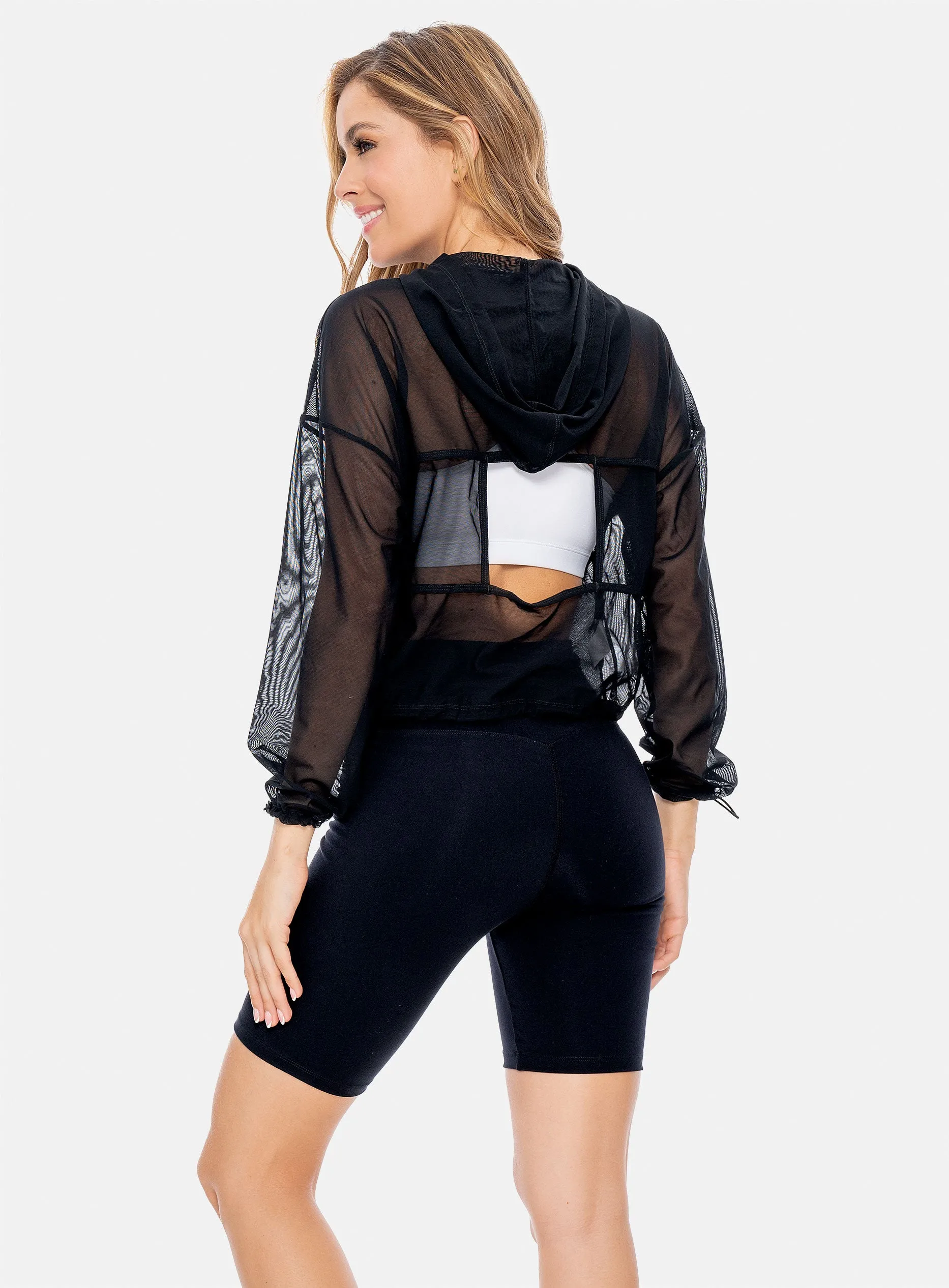 CHAQUETA DEPORTIVA CON CHOMPA SEMI TRANSPARENTE REF: 105983