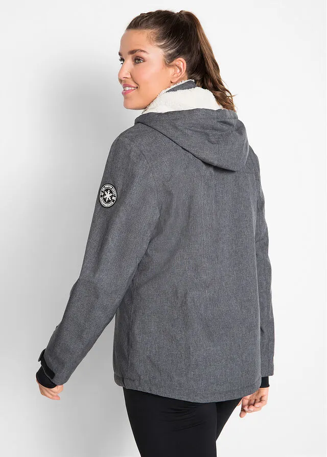 Chaqueta funcional con forro polar pizarra jaspeado